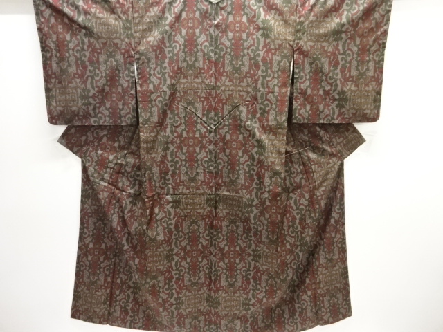 JAPANESE KIMONO / DORO OSHIMA TSUMUGI / WOVEN FLORAL SARASA / 5MARUKI